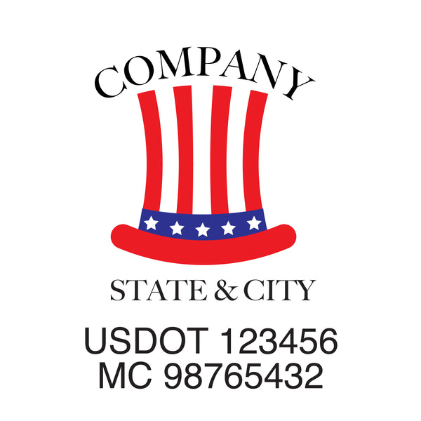 Patriotic company name Truck decal