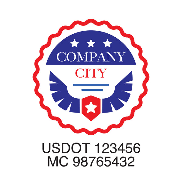 Patriotic company name Truck decal