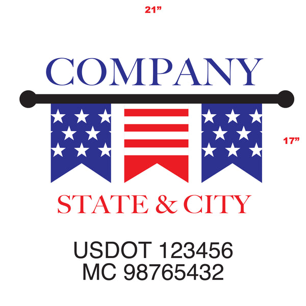 American Patriotic Truck Door Decal (USDOT & MC) Lettering