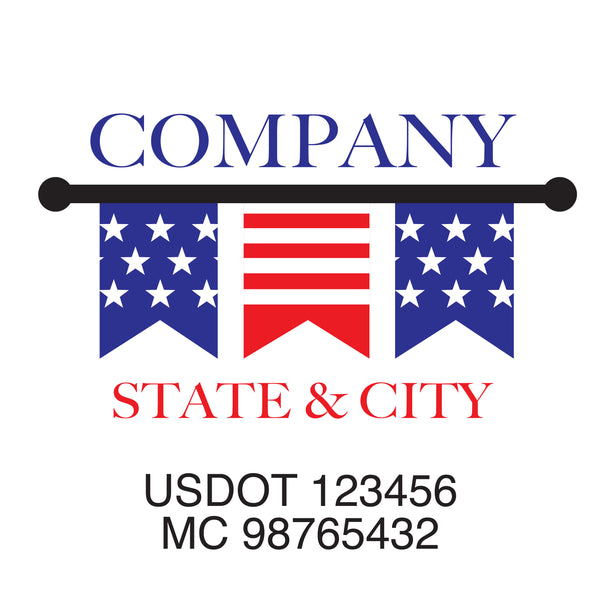 Patriotic company name Truck decal