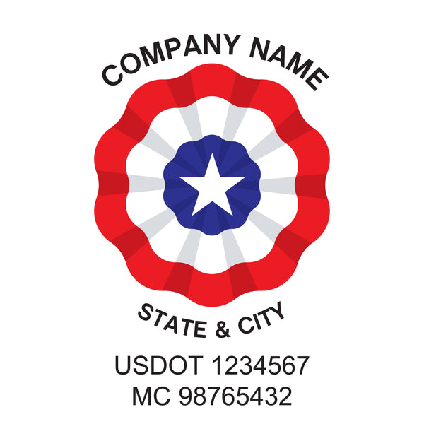 Patriotic company name Truck decal