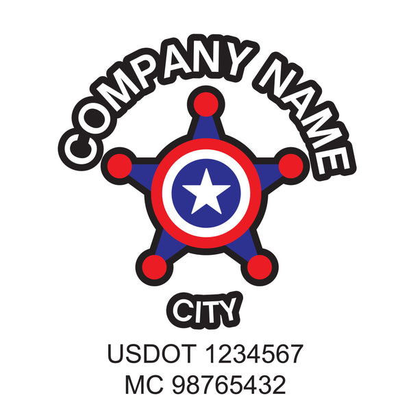 Patriotic company name Truck decal