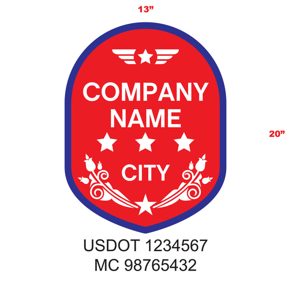 American Patriotic Truck Door Decal (USDOT & MC) Lettering