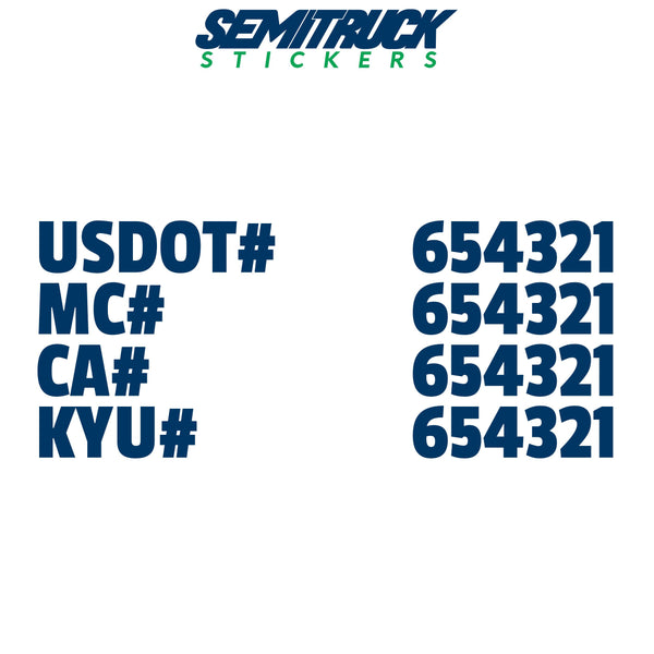 usdot, mc, ca & kyu decal sticker