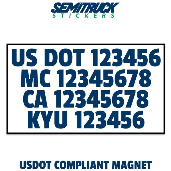 usdot mc ca kyu magnetic sign