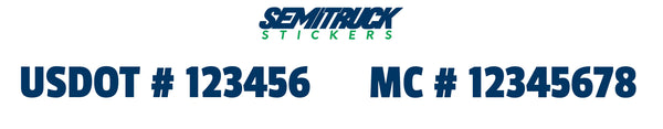 usdot & mc number decal sticker