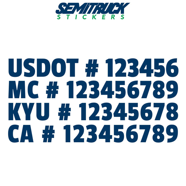 usdot mc kyu ca number decal
