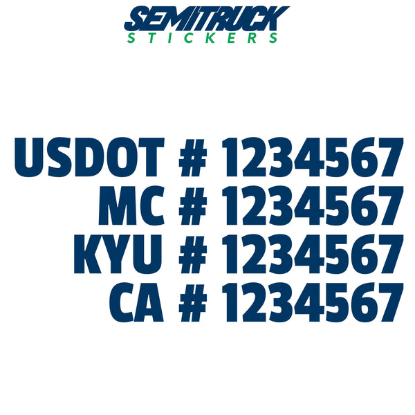 usdot mc kyu ca number decal