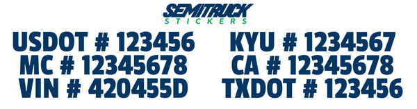 usdot mc vin kyu ca txdot number decal