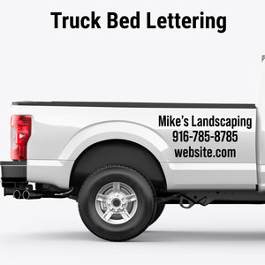 Truck Bed & Tailgate Lettering Decal Stickers For Business