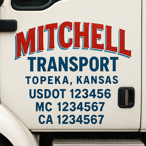 Custom Truck Door Lettering Sign Decal Sticker For Trucking, Businesses with City, State and USDOT, MC, GVW Truck Sign (2-Pack)