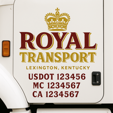 Custom Truck Door Lettering Sign Decal Sticker For Trucking, Businesses with City, State and USDOT, MC, GVW Truck Sign (2-Pack)