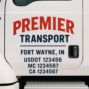 Custom Truck Door Lettering Sign Decal Sticker For Trucking, Businesses with City, State and USDOT, MC, GVW Truck Sign (2-Pack)