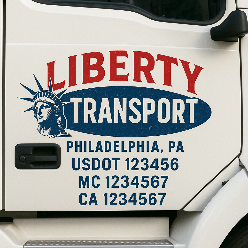 Custom Truck Door Lettering Sign Decal Sticker For Trucking, Businesses with City, State and USDOT, MC, GVW Truck Sign (2-Pack)