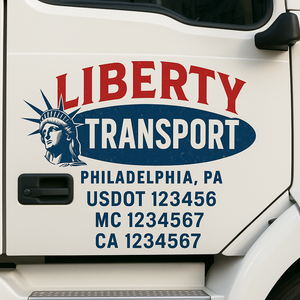 Custom Truck Door Lettering Sign Decal Sticker For Trucking, Businesses with City, State and USDOT, MC, GVW Truck Sign (2-Pack)