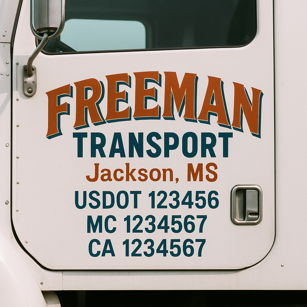 Custom Truck Door Lettering Sign Decal Sticker For Trucking, Businesses with City, State and USDOT, MC, GVW Truck Sign (2-Pack)