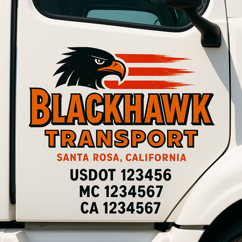 Custom Truck Door Lettering Sign Decal Sticker For Trucking, Businesses with City, State and USDOT, MC, GVW Truck Sign (2-Pack)