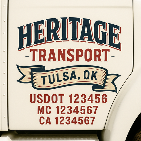 Custom Truck Door Lettering Sign Decal Sticker For Trucking, Businesses with City, State and USDOT, MC, GVW Truck Sign (2-Pack)