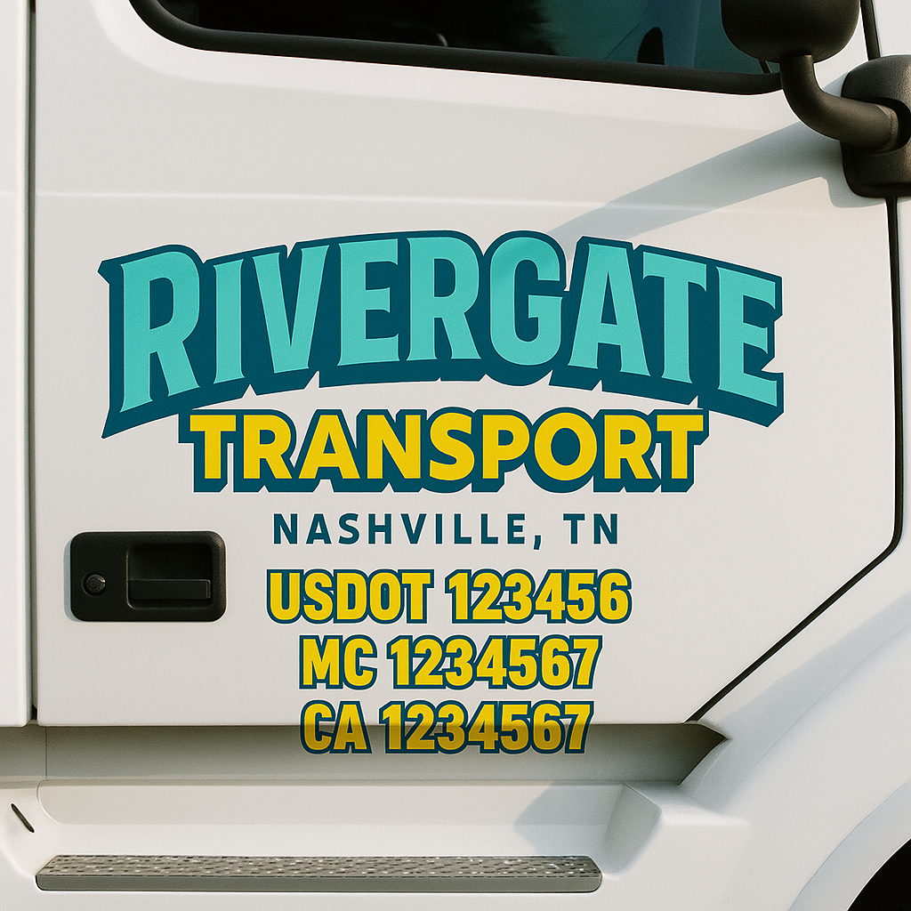 Custom Truck Door Lettering Sign Decal Sticker For Trucking, Businesses with City, State and USDOT, MC, GVW Truck Sign (2-Pack)