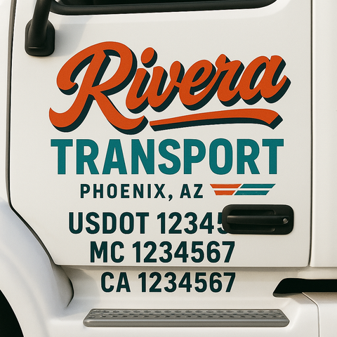 Custom Truck Door Lettering Sign Decal Sticker For Trucking, Businesses with City, State and USDOT, MC, GVW Truck Sign (2-Pack)