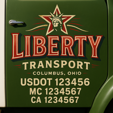 Custom Truck Door Lettering Sign Decal Sticker For Trucking, Businesses with City, State and USDOT, MC, GVW Truck Sign (2-Pack)