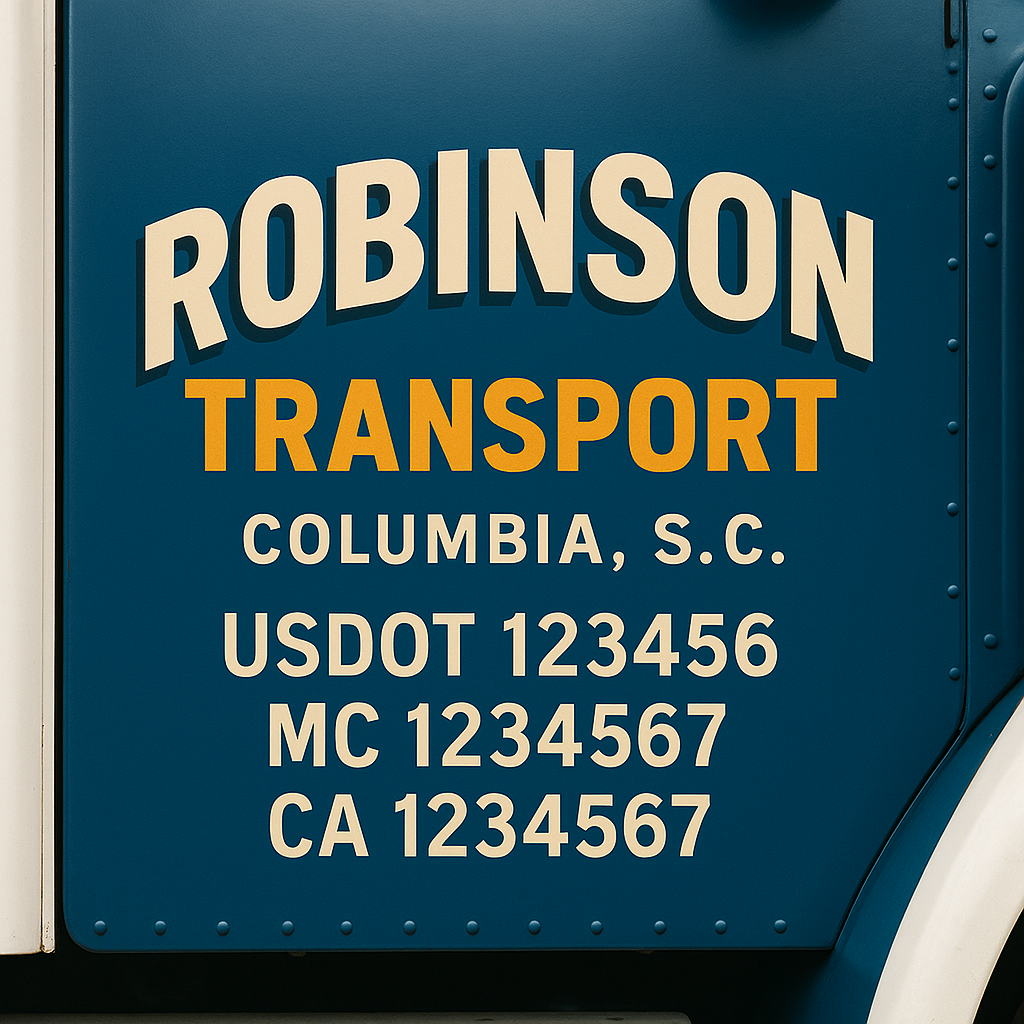 Custom Truck Door Lettering Sign Decal Sticker For Trucking, Businesses with City, State and USDOT, MC, GVW Truck Sign (2-Pack)