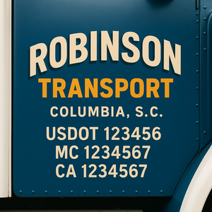 Custom Truck Door Lettering Sign Decal Sticker For Trucking, Businesses with City, State and USDOT, MC, GVW Truck Sign (2-Pack)