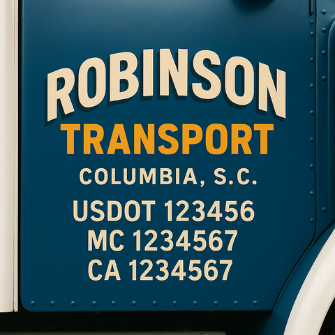 Custom Truck Door Lettering Sign Decal Sticker For Trucking, Businesses with City, State and USDOT, MC, GVW Truck Sign (2-Pack)
