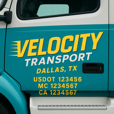 Custom Truck Door Lettering Sign Decal Sticker For Trucking, Businesses with City, State and USDOT, MC, GVW Truck Sign (2-Pack)