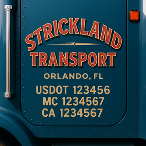 Custom Truck Door Lettering Sign Decal Sticker For Trucking, Businesses with City, State and USDOT, MC, GVW Truck Sign (2-Pack)
