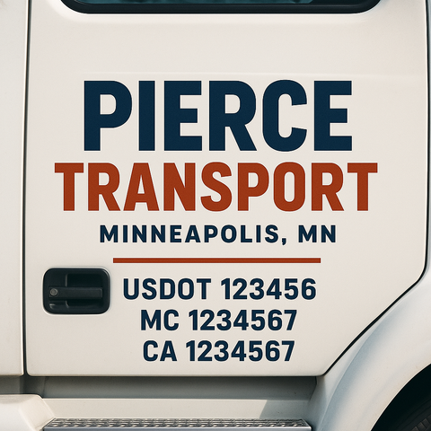 Custom Truck Door Lettering Sign Decal Sticker For Trucking, Businesses with City, State and USDOT, MC, GVW Truck Sign (2-Pack)