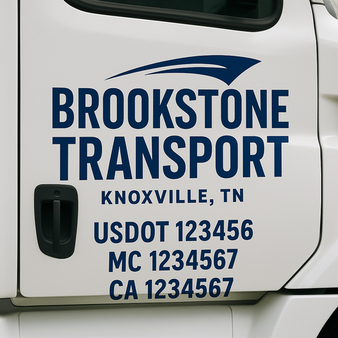 Custom Truck Door Lettering Sign Decal Sticker For Trucking, Businesses with City, State and USDOT, MC, GVW Truck Sign (2-Pack)