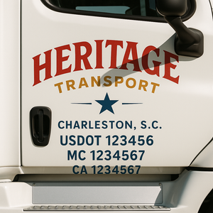 Custom Truck Door Lettering Sign Decal Sticker For Trucking, Businesses with City, State and USDOT, MC, GVW Truck Sign (2-Pack)