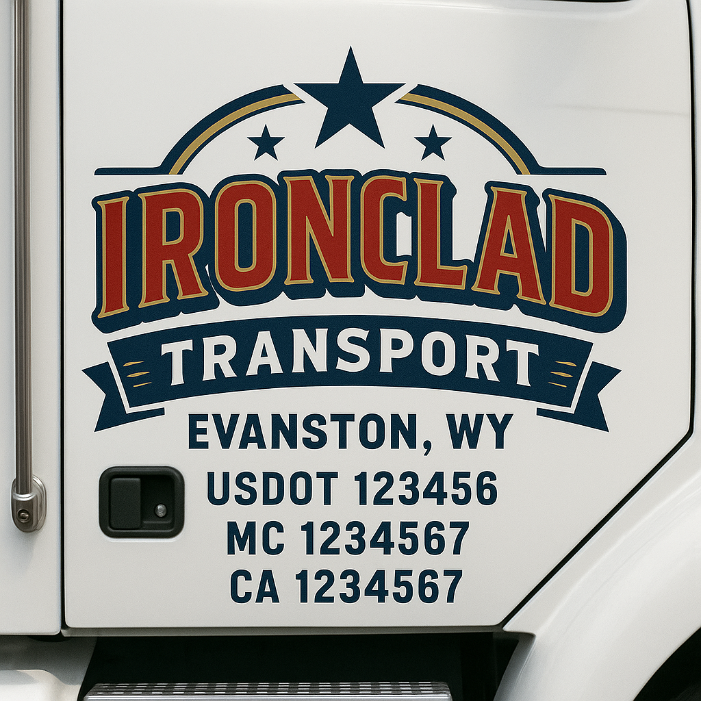 Custom Truck Door Lettering Sign Decal Sticker For Trucking, Businesses with City, State and USDOT, MC, GVW Truck Sign (2-Pack)