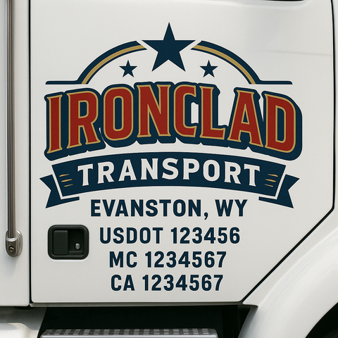 Custom Truck Door Lettering Sign Decal Sticker For Trucking, Businesses with City, State and USDOT, MC, GVW Truck Sign (2-Pack)