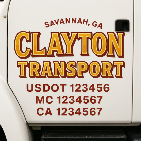 Custom Truck Door Lettering Sign Decal Sticker For Trucking, Businesses with City, State and USDOT, MC, GVW Truck Sign (2-Pack)