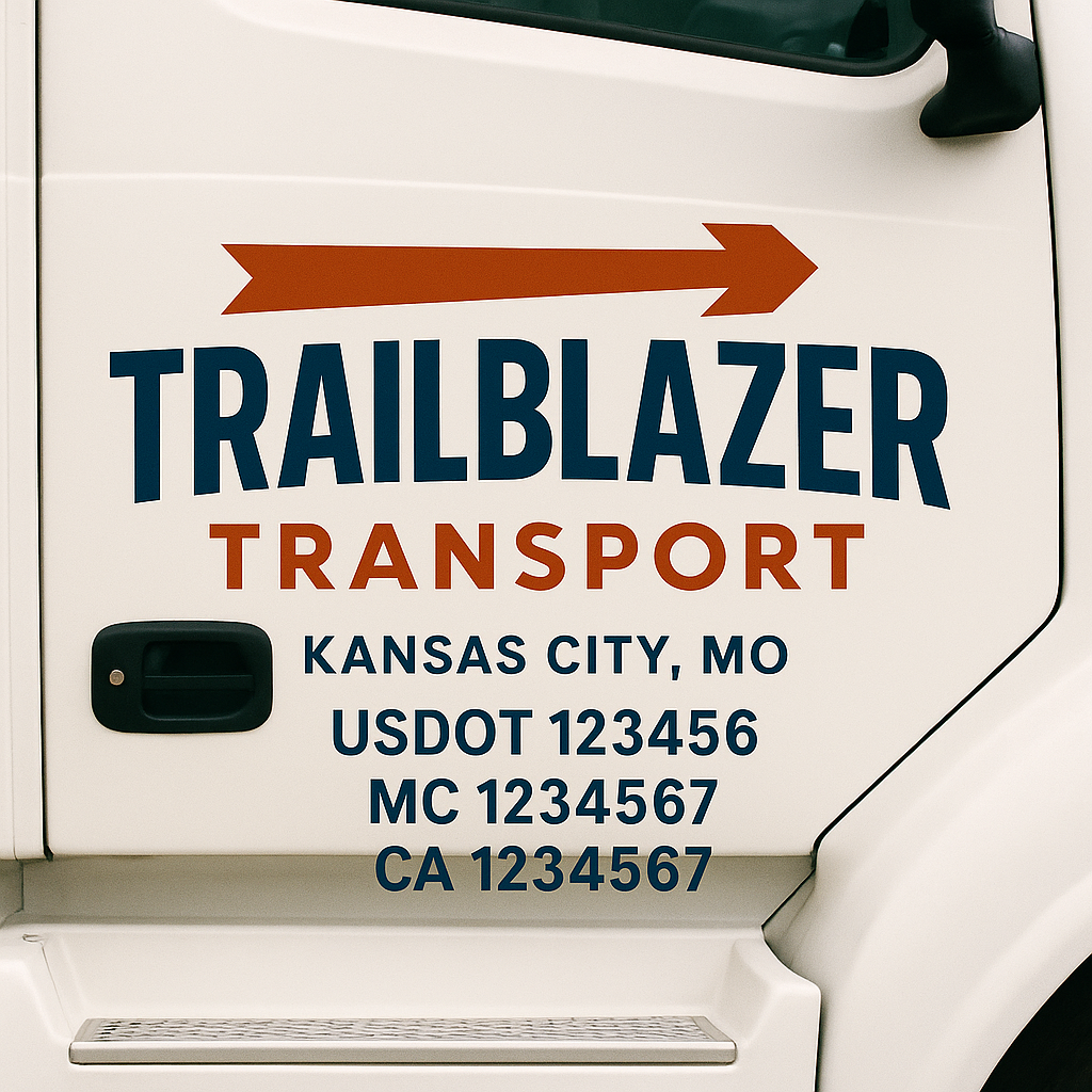 Custom Truck Door Lettering Sign Decal Sticker For Trucking, Businesses with City, State and USDOT, MC, GVW Truck Sign (2-Pack)