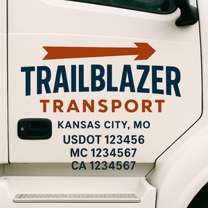 Custom Truck Door Lettering Sign Decal Sticker For Trucking, Businesses with City, State and USDOT, MC, GVW Truck Sign (2-Pack)