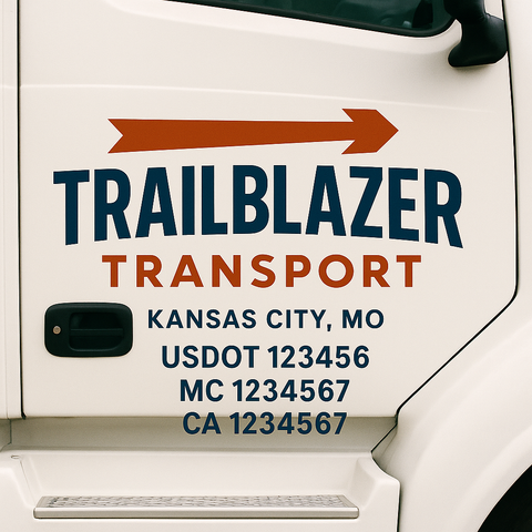 Custom Truck Door Lettering Sign Decal Sticker For Trucking, Businesses with City, State and USDOT, MC, GVW Truck Sign (2-Pack)