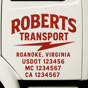 Custom Truck Door Lettering Sign Decal Sticker For Trucking, Businesses with City, State and USDOT, MC, GVW Truck Sign (2-Pack)