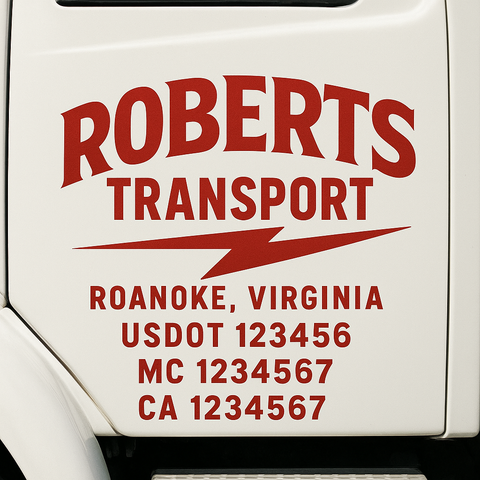 Custom Truck Door Lettering Sign Decal Sticker For Trucking, Businesses with City, State and USDOT, MC, GVW Truck Sign (2-Pack)