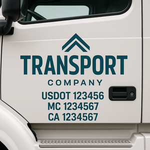 Custom Truck Door Lettering Sign Decal Sticker For Trucking, Businesses with City, State and USDOT, MC, GVW Truck Sign (2-Pack)