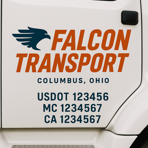 Custom Truck Door Lettering Sign Decal Sticker For Trucking, Businesses with City, State and USDOT, MC, GVW Truck Sign (2-Pack)