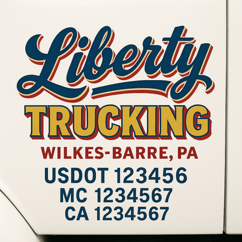 Custom Truck Door Lettering Sign Decal Sticker For Trucking, Businesses with City, State and USDOT, MC, GVW Truck Sign (2-Pack)