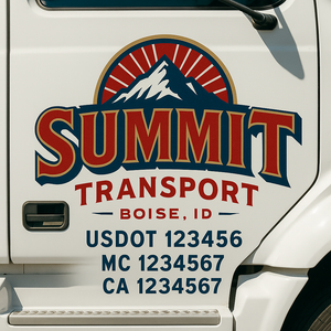 Custom Truck Door Lettering Sign Decal Sticker For Trucking, Businesses with City, State and USDOT, MC, GVW Truck Sign (2-Pack)