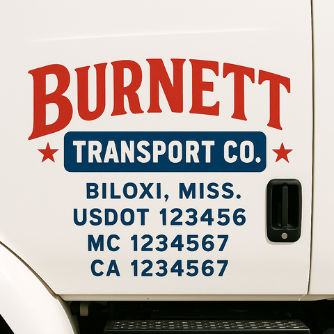 Custom Truck Door Lettering Sign Decal Sticker For Trucking, Businesses with City, State and USDOT, MC, GVW Truck Sign (2-Pack)
