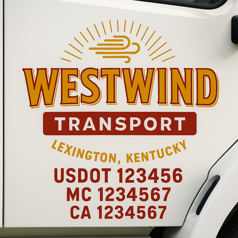 Custom Truck Door Lettering Sign Decal Sticker For Trucking, Businesses with City, State and USDOT, MC, GVW Truck Sign (2-Pack)