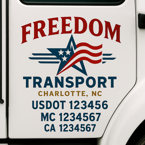 Custom Truck Door Lettering Sign Decal Sticker For Trucking, Businesses with City, State and USDOT, MC, GVW Truck Sign (2-Pack)