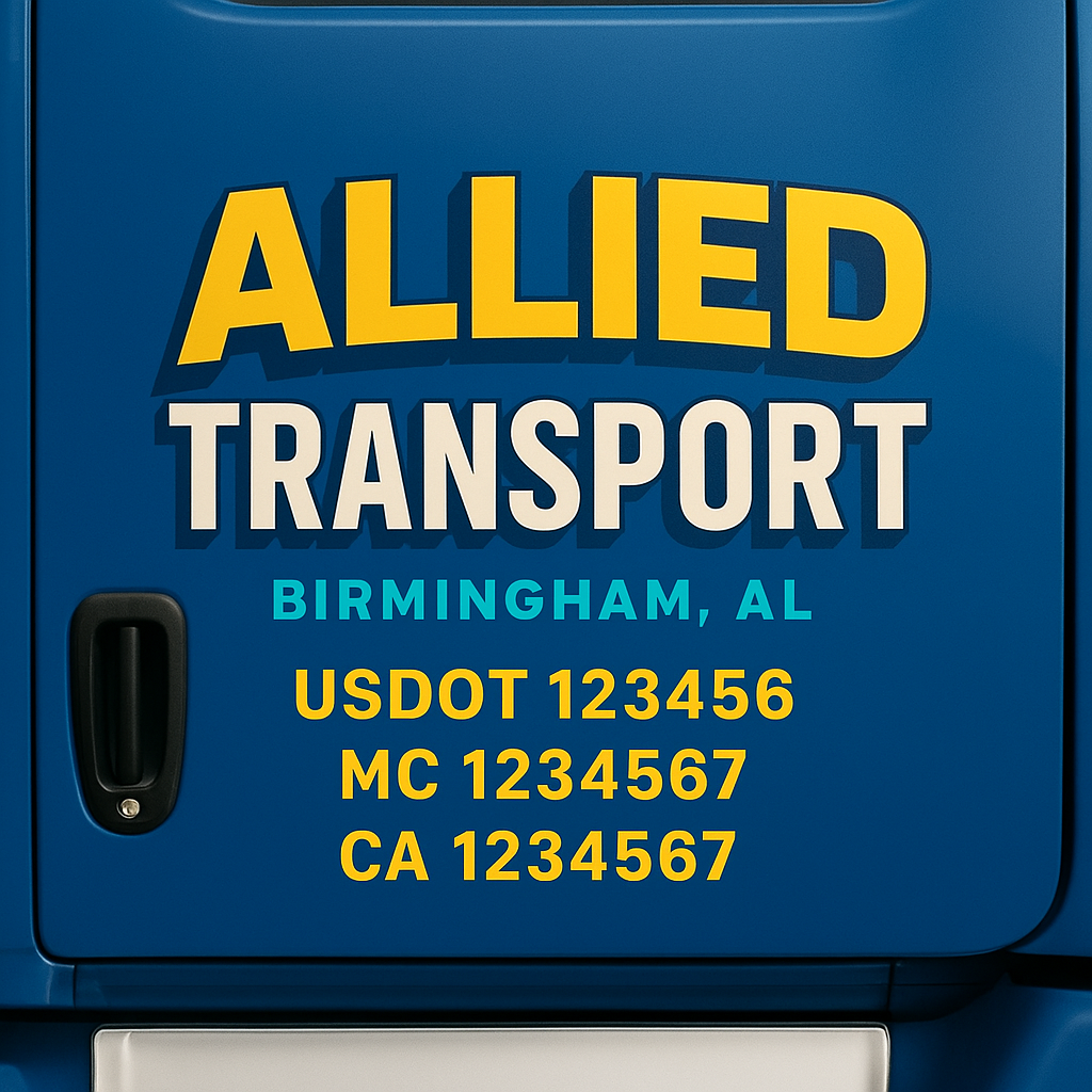 Custom Truck Door Lettering Sign Decal Sticker For Trucking, Businesses with City, State and USDOT, MC, GVW Truck Sign (2-Pack)