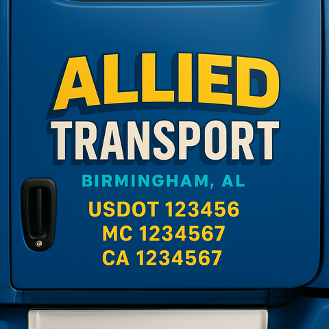 Custom Truck Door Lettering Sign Decal Sticker For Trucking, Businesses with City, State and USDOT, MC, GVW Truck Sign (2-Pack)